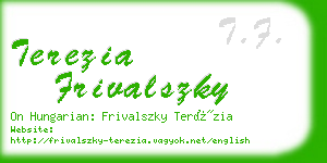 terezia frivalszky business card